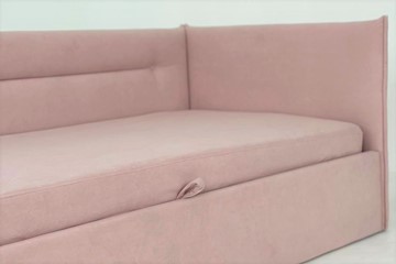 Кровать детская 0.9 Альба (Тахта), нежно-розовый (велюр) в Элисте - предосмотр 4
