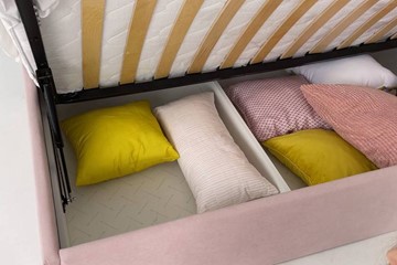 Кровать детская 0.9 Альба (Тахта), нежно-розовый (велюр) в Элисте - предосмотр 5
