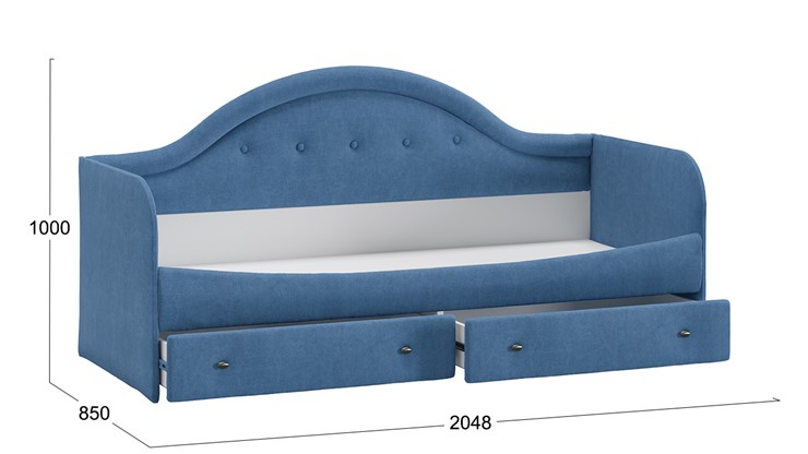 Кровать подростковая Адель тип 1 (Велюр Синий) в Элисте - изображение 2