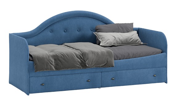 Кровать подростковая Адель тип 1 (Велюр Синий) в Элисте - изображение