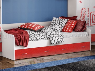 Детская кровать Алфавит (Красный) с ящиками в Элисте