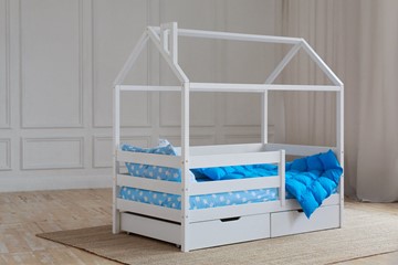 Детская кровать для девочки Домик с ящиками, цвет белый в Элисте