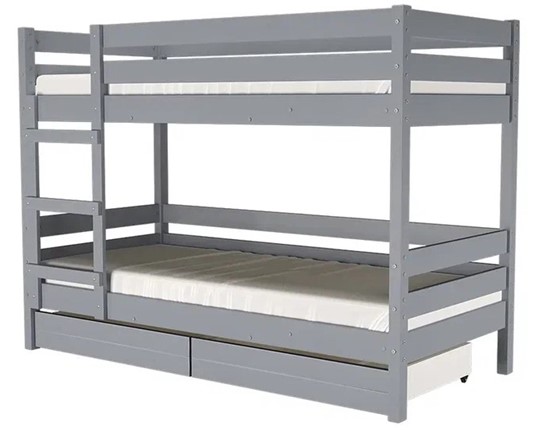 Кроватка Джуниор двухъярусная с ящиками (Антрацит) в Элисте - изображение