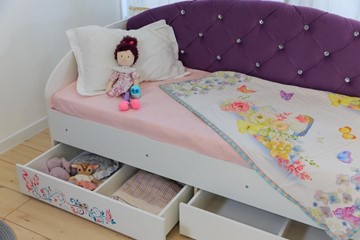 Детская кровать односпальная Эльза без бортика, Фиолетовый (латы) в Элисте - предосмотр 6