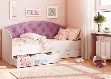 Детская кровать односпальная Эльза без бортика, Фиолетовый (латы) в Элисте - предосмотр