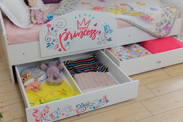 Кровать детская односпальная Эльза с бортиком, Розовый (щиты) в Элисте - изображение 6
