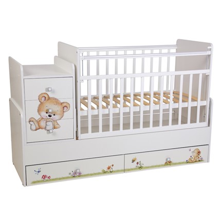 Детская кровать Фея 1100 Медвежонок Белый в Элисте - изображение