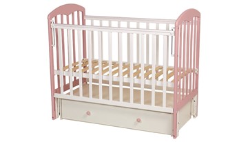 Детская кровать Polini kids Simple 328, белый-розовый в Элисте - предосмотр 1
