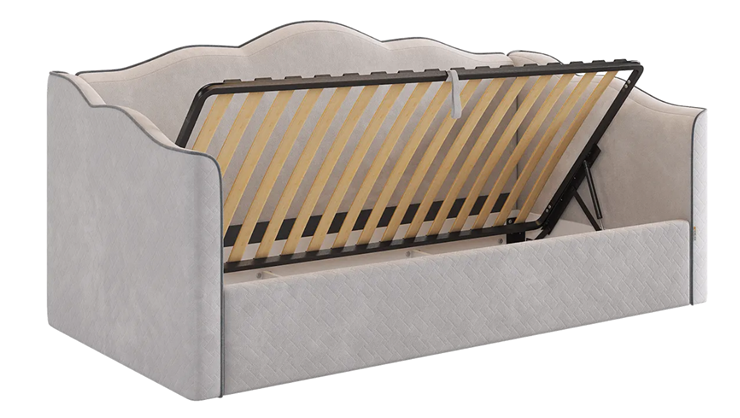 Детская кровать с подъемным механизмом Лея (Софа) 90х200 (галька (велюр)/графит (велюр)) в Элисте - изображение 4