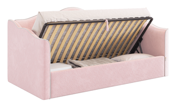 Кроватка с подъемным механизмом Лея (Софа) 90х200 (нежно-розовый (велюр)/галька (велюр)) в Элисте - предосмотр 3