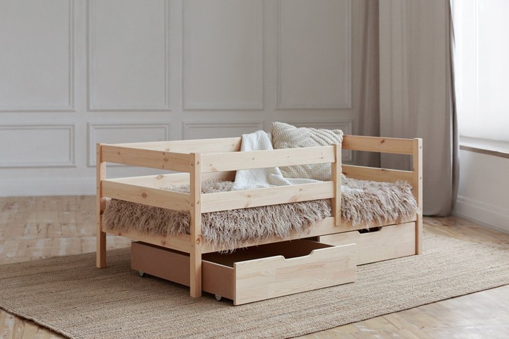 Детская кровать Софа с ящиками, без покраски в Элисте - изображение 1