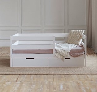 Детская кровать Софа с ящиками, цвет белый в Элисте - предосмотр