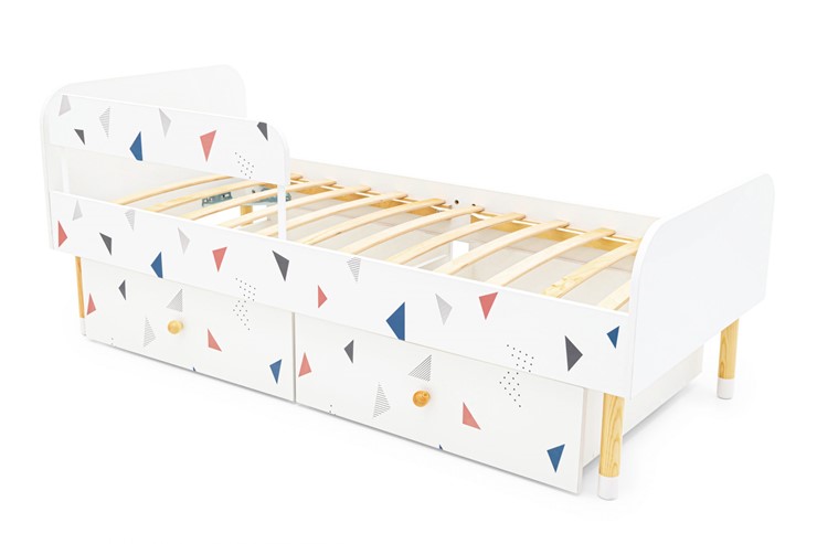 Кровать в детскую Stumpa Классика "Треугольники розовый, синий" в Элисте - изображение 11