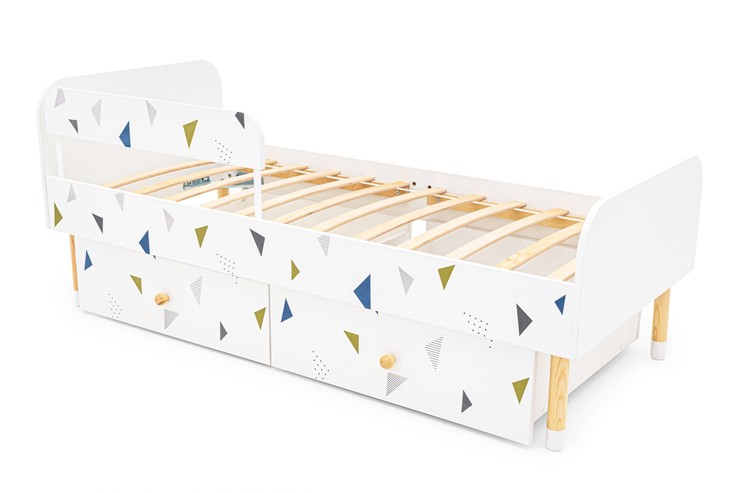 Кровать в детскую Stumpa Классика "Треугольники зеленый, синий" в Элисте - изображение 7