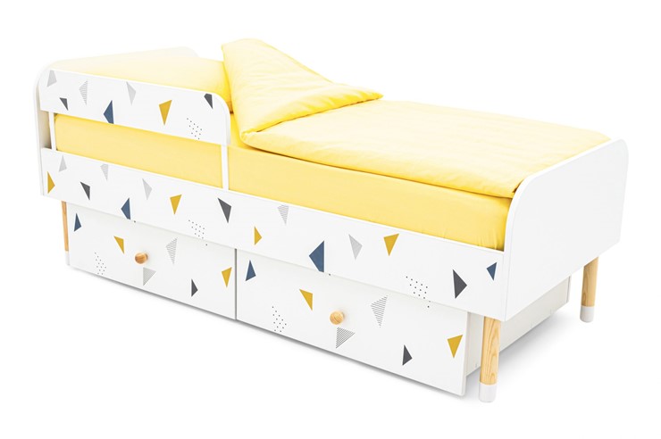 Кровать детская Stumpa Классика "Треугольники желтый, синий" в Элисте - изображение 3