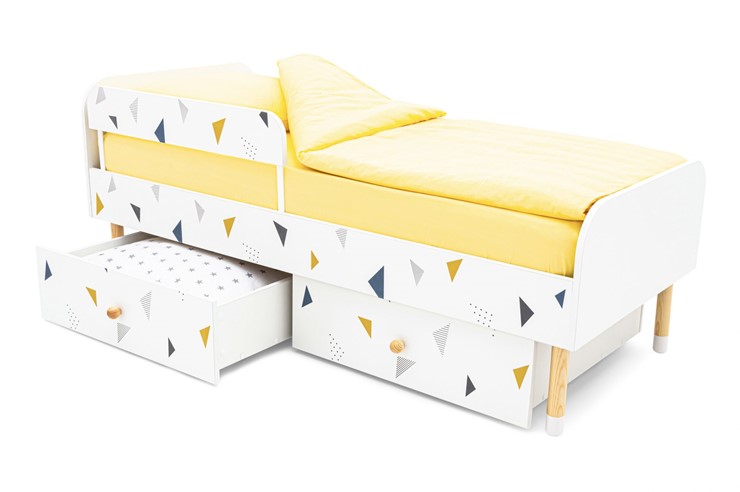 Кровать детская Stumpa Классика "Треугольники желтый, синий" в Элисте - изображение 4