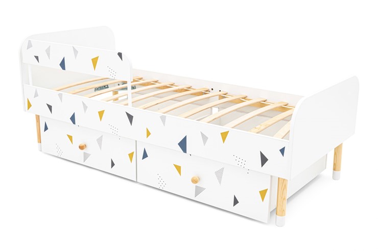 Кровать детская Stumpa Классика "Треугольники желтый, синий" в Элисте - изображение 7