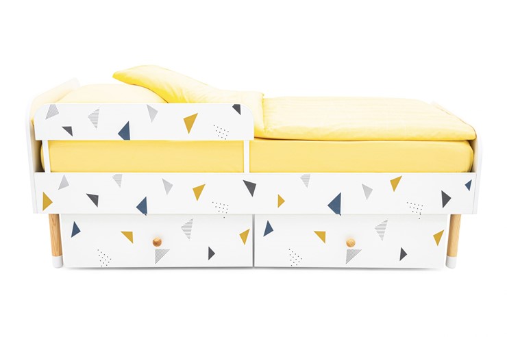 Кровать детская Stumpa Классика "Треугольники желтый, синий" в Элисте - изображение 8