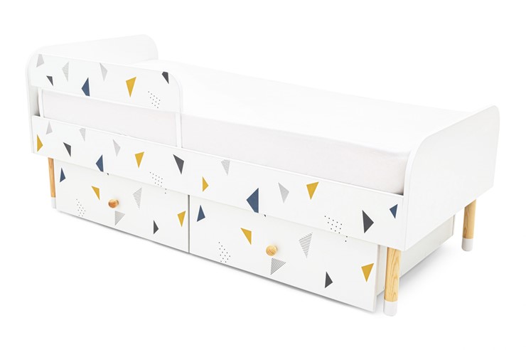 Кровать детская Stumpa Классика "Треугольники желтый, синий" в Элисте - изображение 9