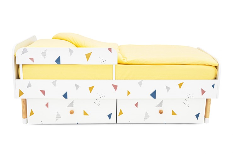 Детская кровать Stumpa Классика "Треугольники желтый, синий, розовый" в Элисте - изображение 12