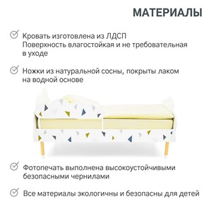 Детская кровать Stumpa Облако "Треугольники зеленый, синий" в Элисте - предосмотр 17