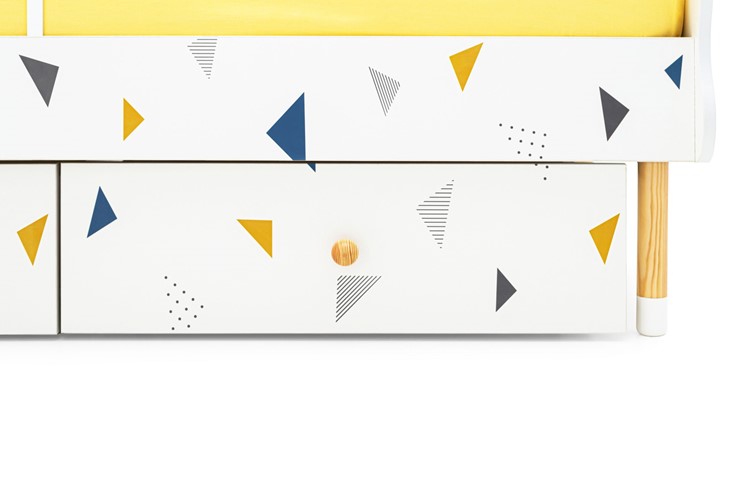Кровать в детскую Stumpa Облако "Треугольники желтый, синий" в Элисте - изображение 2