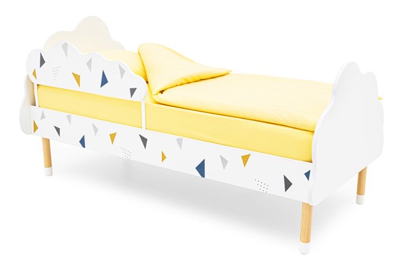 Кровать в детскую Stumpa Облако "Треугольники желтый, синий" в Элисте - изображение