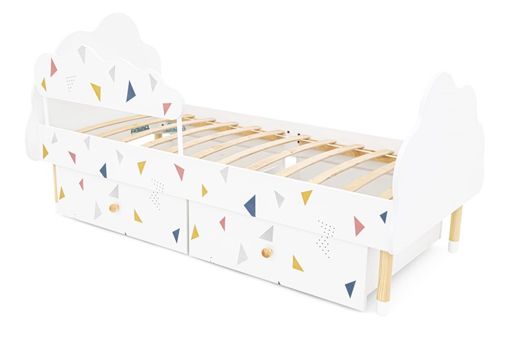 Кроватка Stumpa Облако "Треугольники желтый, синий, розовый" в Элисте - изображение 7