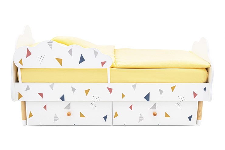 Кроватка Stumpa Облако "Треугольники желтый, синий, розовый" в Элисте - изображение 8