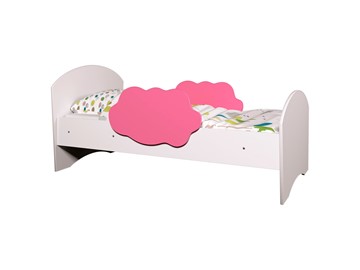Детская кровать Тучка, корпус Белый, фасад Розовый в Элисте