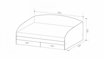 Кроватка Юниор-3 с ящиками в Элисте - предосмотр 1