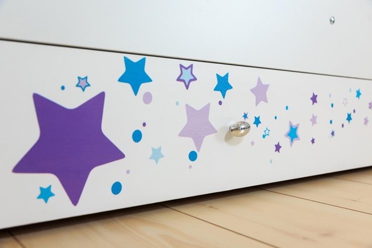 Односпальная детская кровать Звездочка с бортиком, Фиолетовый в Элисте - изображение 3