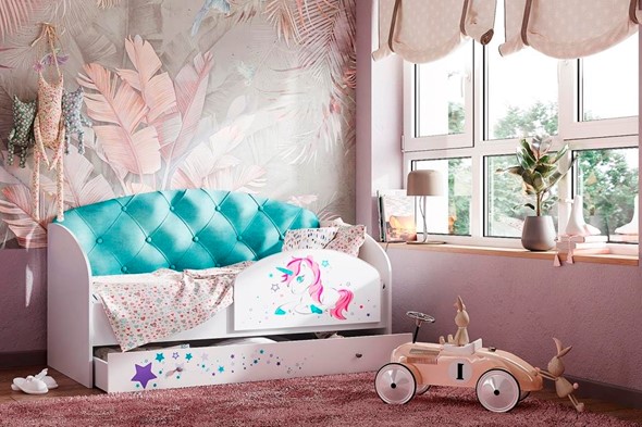 Кровать с бортиками Звездочка с бортиком, Бирюза в Элисте - изображение