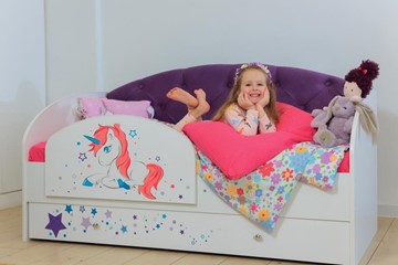 Односпальная детская кровать Звездочка с бортиком, Фиолетовый в Элисте - предосмотр 4