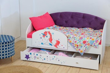 Односпальная детская кровать Звездочка с бортиком, Фиолетовый в Элисте - предосмотр 5