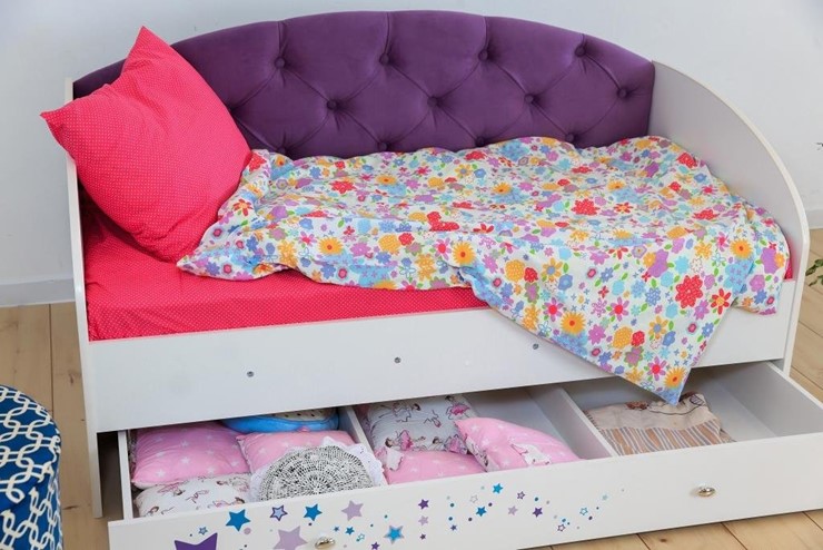 Односпальная детская кровать Звездочка с бортиком, Фиолетовый в Элисте - изображение 6