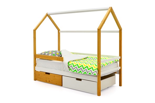 Кровать-домик детская Svogen белый-дерево в Элисте - изображение