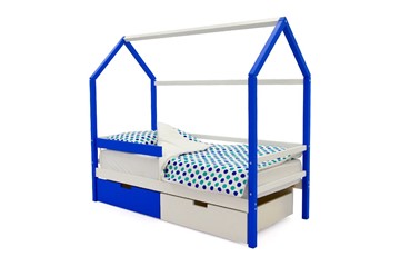 Кровать-домик детская Svogen сине-белый в Элисте