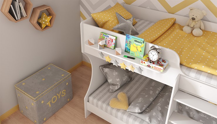 Детская кровать POLINI Kids Dream 1500 Белый в Элисте - изображение 3