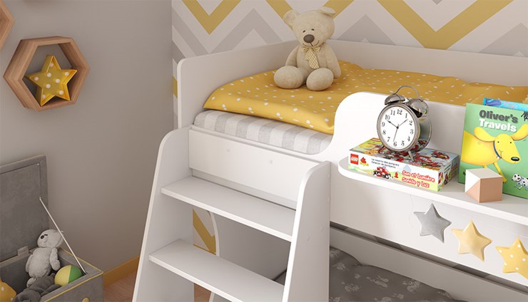 Детская кровать POLINI Kids Dream 1500 Белый в Элисте - изображение 4