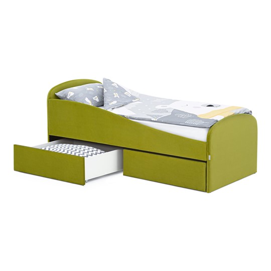 Кровать с ящиками Letmo 190х80 оливковый (велюр) в Элисте - изображение 2