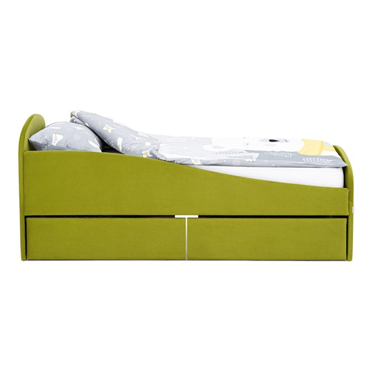 Кровать с ящиками Letmo 190х80 оливковый (велюр) в Элисте - изображение 3
