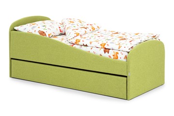 Кровать с ящиком Letmo авокадо (рогожка) в Элисте - предосмотр
