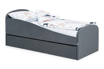 Мягкая кровать с ящиком Letmo графит (велюр) в Элисте - предосмотр