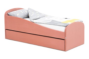 Мягкая кровать с ящиком Letmo пудровый (велюр) в Элисте