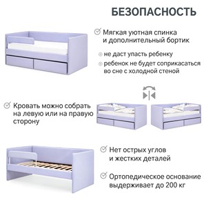 Кровать в детскую Soffal нежная сирень (микрошенилл) в Элисте - предосмотр 20