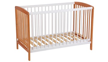 Кроватка для новорожденных POLINI Kids Simple 101 Белый / Бук в Элисте - предосмотр