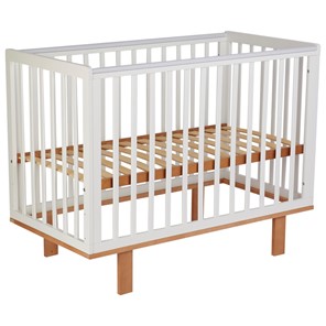 Кровать для новорожденных серия 3400 POLINI Kids Simple 340 Белый / Бук в Элисте