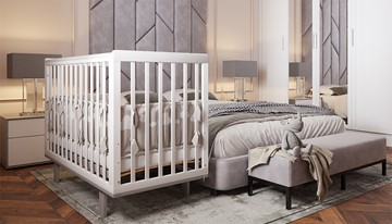 Кроватка детская серия 3400 POLINI Kids Simple 340 Белый / Серый в Элисте - предосмотр 8