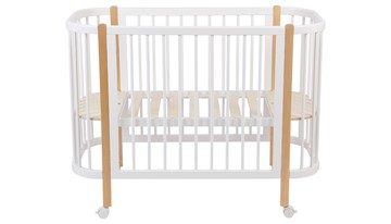 Кроватка детская POLINI Kids Simple 350 Белый / Натуральный в Элисте - предосмотр 4